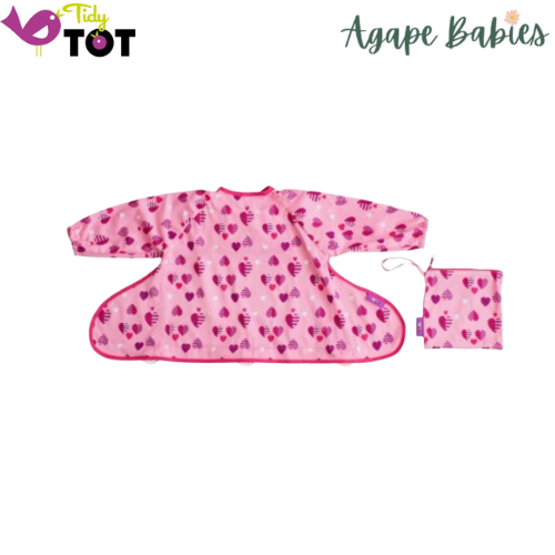 Tidy Tot Cover & Catch Bib (Long Sleeve) - Love Hearts