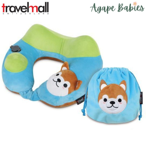 TravelMall Kid’s Inflatable Travel Pillow (Shiba Inu Edition)