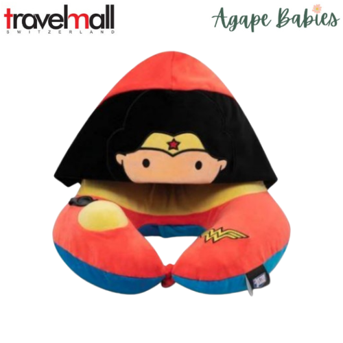 TravelMall Kid’s Justice League 3D Foldable Hood With Patented Pump Pillow - Wonder Woman