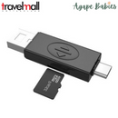 TravelMall Ultra Slim Multi-Storage SIM Card Organizer With Type C OTG Reader