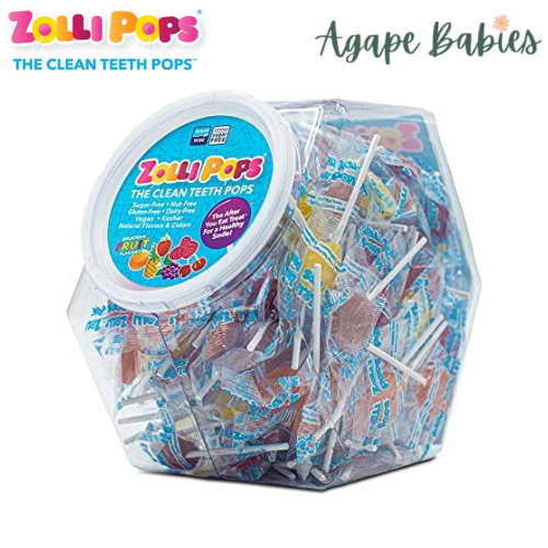 Zollipops The Clean Teeth Pops- Hexagon Variety Jar, 147g Exp: 04/25