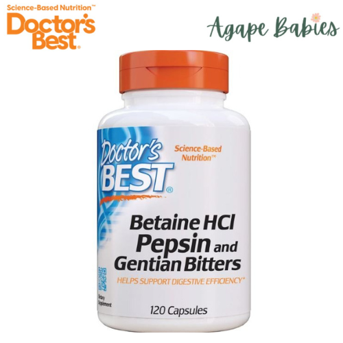 Doctor's Best Betaine HCl Pepsin & Gentian Bitters, 120 caps