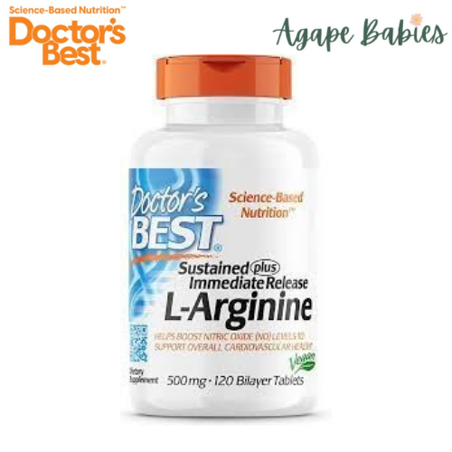 Doctor's Best Sustained Plus Immediate Release L-Arginine 500mg, 120 tabs.