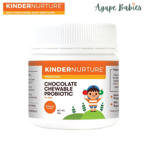 KinderNurture Chocolate Chewable Probiotic Tablets (sugar free) 60Tabs Exp: