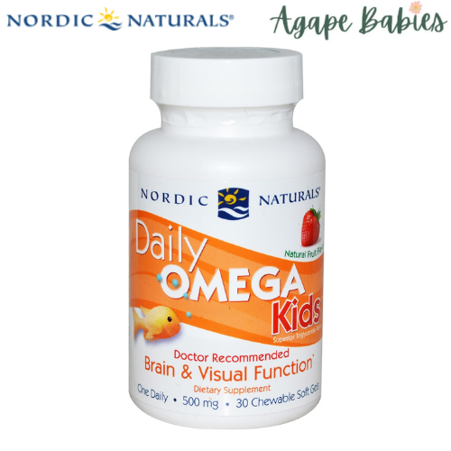 Nordic Naturals, Daily Omega Kids, Natural Fruit Flavor, 500 mg, 30 Chewable Soft Gels