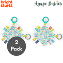 [2 Pack] Bright Starts Fuzzy Feelies Soothing Blankie
