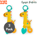 [2 Pack] Bright Starts Rattle & Teeter Plush Peg - Giraffe