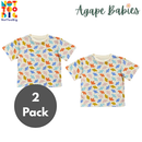 [2 Pack] Not Too Big Birds Oversized Tee - Pink Playground