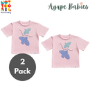 [2 Pack] Not Too Big Birds Oversized Tee - Bubblegum