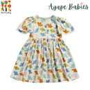 Not Too Big Birds Bell-Sleeved Dress - Pink Playground
