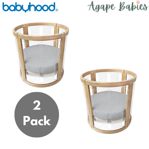 [2-Pack] Babyhood Amani Bebe - Jersey Cotton Round Fitted Sheet - 4 Design