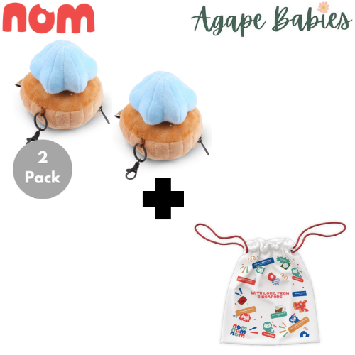 [2 Pack] Nom Gem Biscuit Keychain Pouch - Blue