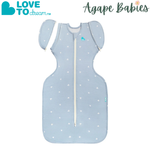 Love To Dream Swaddle Up Transition Bag Bamboo Boats Mist Blue