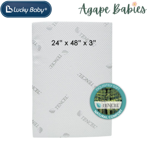 Lucky Baby I-SILKEE High Density Playpen or Crib Mattress W/Tencel Cover (24" x 48" x 3")