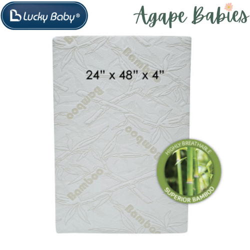 Lucky Baby I-EEKOH High Density Playpen or Crib Mattress W/Bamboo Cover (24" x 48" x 4")