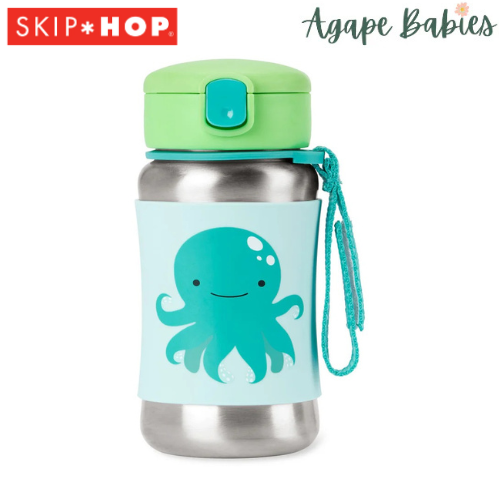 Skip Hop Zoo Stainless Steel Straw Bottle - Octopus