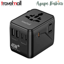 Travelmall GaN 45W PD High Performance 5 USB World Travel Adaptor (Black)