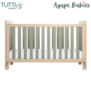 Tutti Bambini Kuba Cot Bed - Pickled Oak/Sage Weave + Mothercare Anti Allergy Spring Cot Bed Mattress (Bundle Pack)