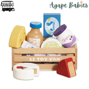 Le Toy Van Wooden Market Crate - Cheese & Dairy