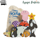 Le Toy Van Wooden Stacking Animals & Bag - Ocean Life