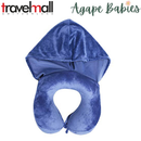 Travelmall Foldable Memory Foam Pillow with Hood (Blue)