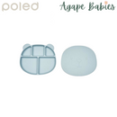 Poled Kid Silicone Suction Food Tray with Lid