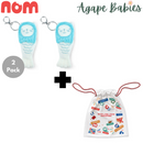 [2 Pack] Nom Merlion Chou Chou Mini Keychain - 2 Colors