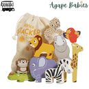 Le Toy Van Wooden Stacking Animals & Bag - Africa