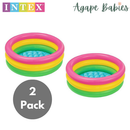 [Bundle Of 2] Intex 3-Ring Sunset Glow Baby Pool with Inflatable Floor (86cm x 25cm)