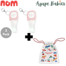 [2 Pack] Nom Merlion Chou Chou Mini Keychain - 2 Colors