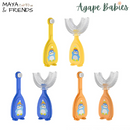 [5-Pack]Maya & Friends Infant Toothbrush Set (U-Shaped & Ultra Soft Bristle) With Case - 3 Colors