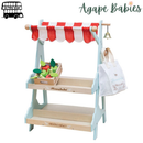 Le Toy Van Wooden Market Stall & Fruit Play Food Crate