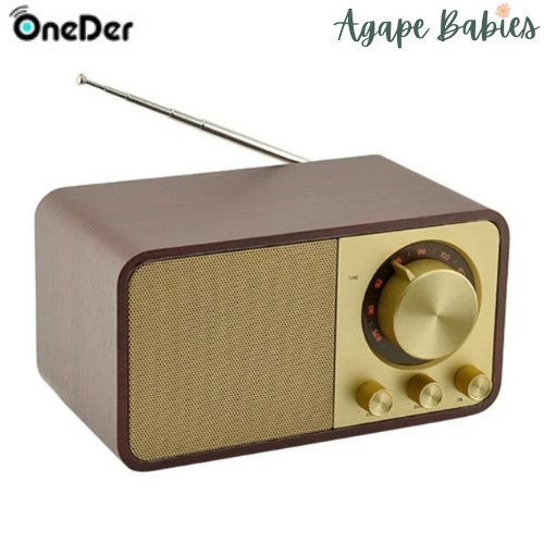 ONEDER JY-66 Retro Wooden Wireless Bluetooth,FM Radio speaker