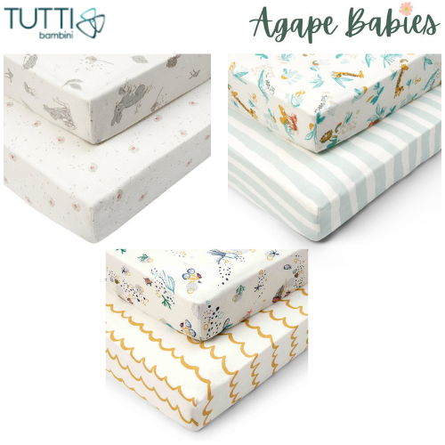 Tutti Bambini Cot Bed Fitted Sheets - 2 Pack -3 Design