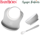 BabyBjorn Baby Feeding Set (1 Baby Bib, 1 Bowl And 1 Spoon) - 4 Colors