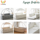 Lolbaby Cotton Embroidery Bumper Bed with Hanging Toy and Canopy (170x120x55cm) (Bundle Pack)- 6 Designs - ETA End Aug