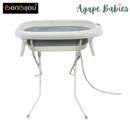 Bonbijou EasyFold Baby Bath Tub & Stand - White / Blue
