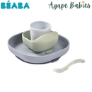 Beaba Silicone Suction Meal Set - Cloud Blue