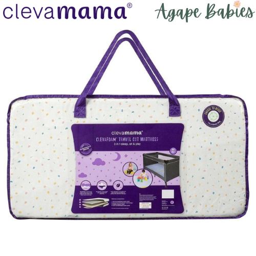 Clevamama Clevafoam Travel Cot Mattress - 3 In 1 Terrazzo