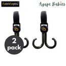 [2-Pack] Bonbijou Stroller Hook, Black, 2x2=4pcs
