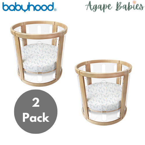 [2-Pack] Babyhood Amani Bebe - Jersey Cotton Round Fitted Sheet - 4 Design