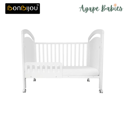 Bonbijou Osito Baby Cot 5-in-1 (White) - FOC  4'' Anti Dust Mite High Density Foam Mattress With Holes