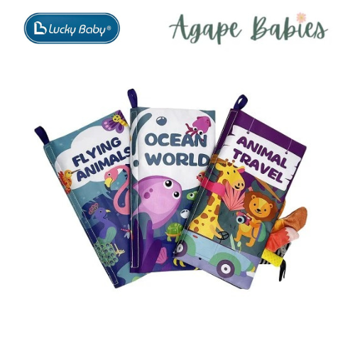 Lucky Baby Discovery Pals Tail Cloth Book Set - (Flying/Travel/Ocean)