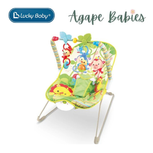 Lucky Baby Deluxe Bouncer - Green Safari