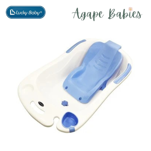 Lucky Baby Bobee Bath Tub W/Thermometer & Bath Support - Blue