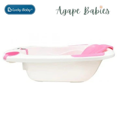 Lucky Baby Bobee Bath Tub W/Thermometer & Bath Support - Pink