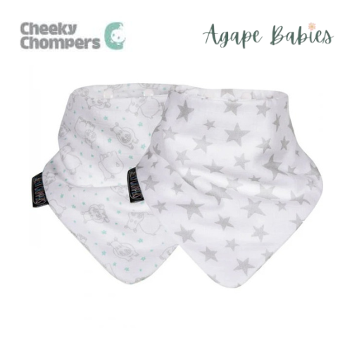 Cheeky Chompers Muslin Neckerbib Stars & Hippo