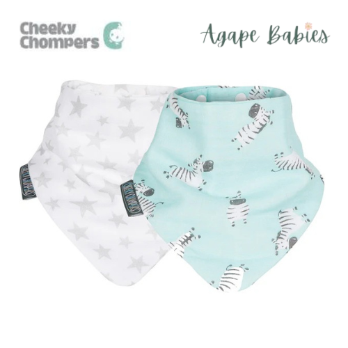 Cheeky Chompers Muslin Neckerbib Stars & Zebra