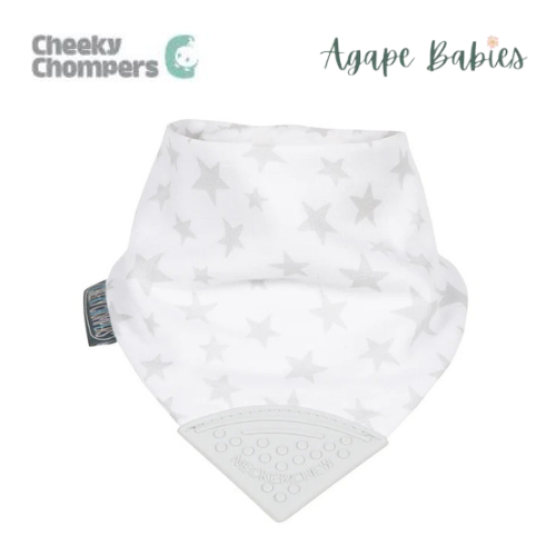 Cheeky Chompers Muslin Neckerchew Silver Stars