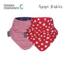 Cheeky Chompers Necker BIB Red Stars & Red Stripes